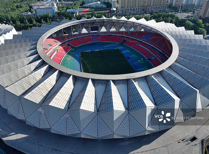 青海省西宁市青海体育中心海湖体育中心航拍图片素材