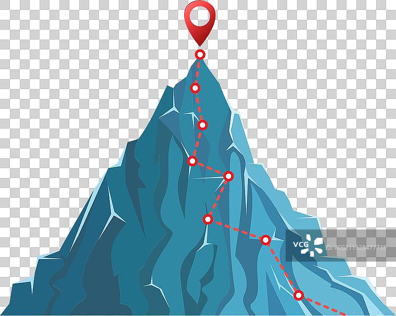 通往山顶的攀岩路线图片素材