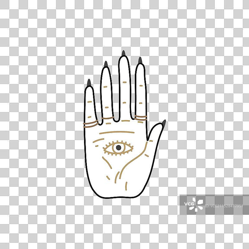 手相艺术复古手绘图图片素材