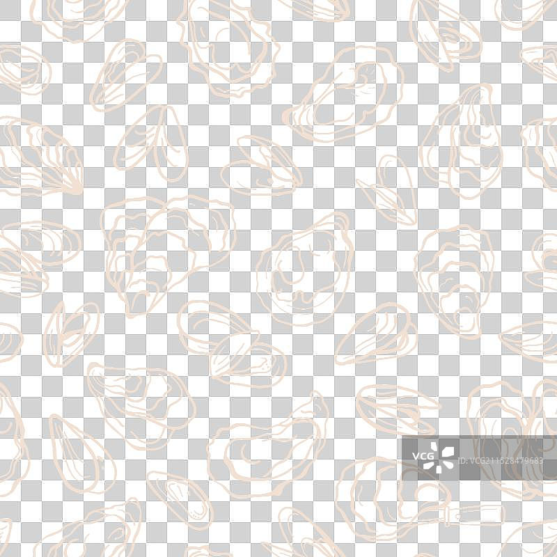 牡蛎和贻贝的无缝图案图片素材