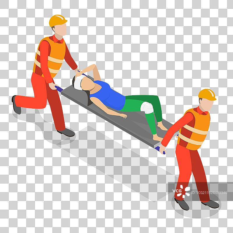 3D等距平面救援服务图标集图片素材