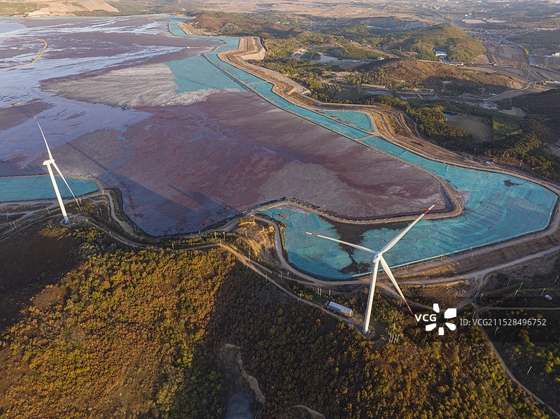 辽阳尾矿坝+辽宁省辽阳县兰家乡风水沟村图片素材