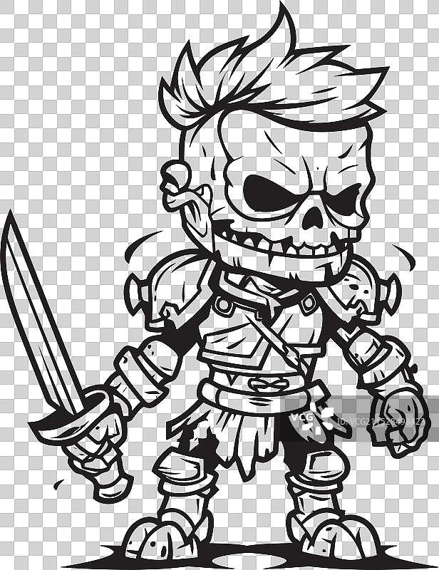 不死的军团僵尸骑士士兵（黑色）图片素材