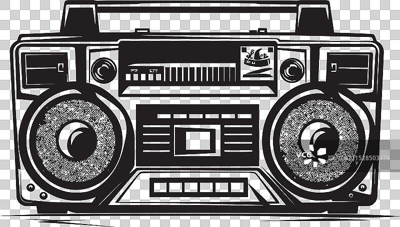 新鲜频率风格的便携音响标志节拍图片素材