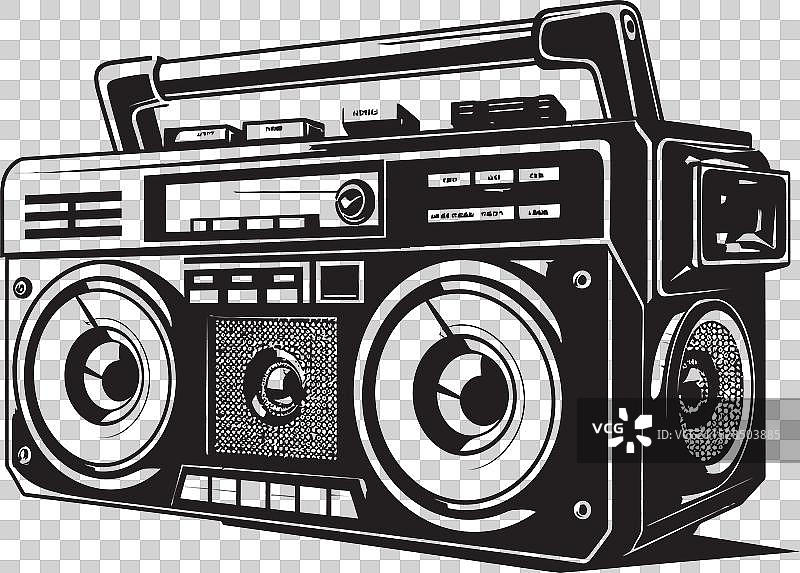 复古混音便携音响图标，嘻哈风格的热潮图片素材