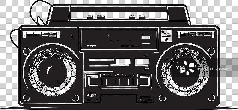 放克融合的便携音响图标设计，街头风格十足图片素材