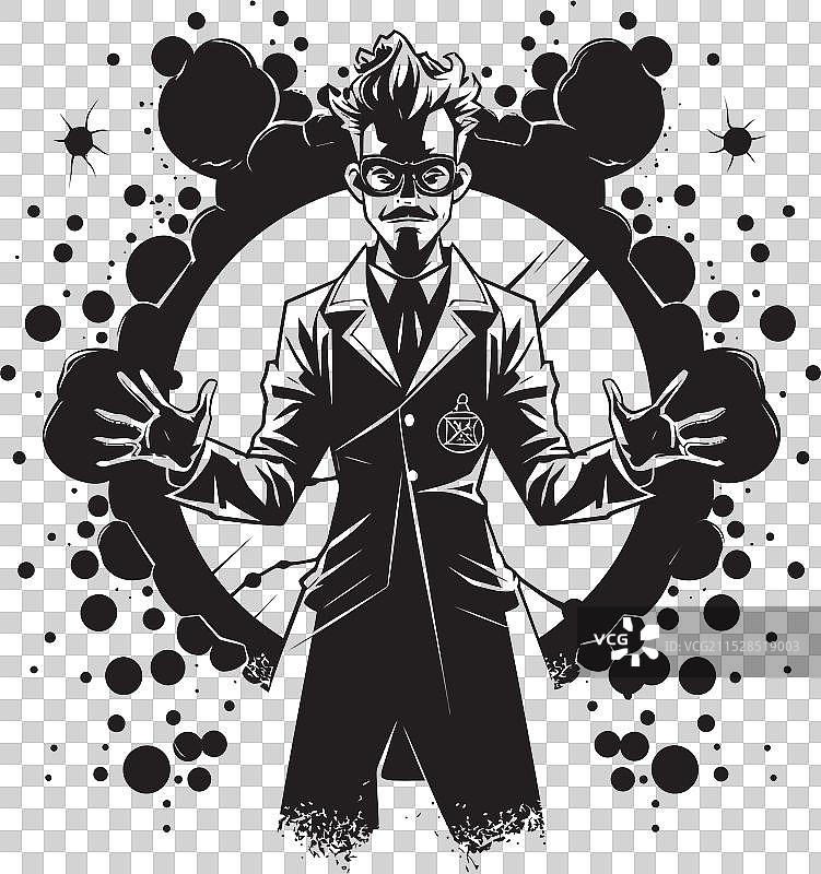 理论惊悚科学家徽章图标炼金术图片素材