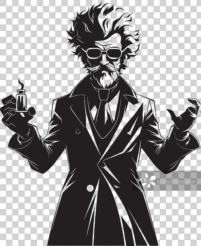 实验室疯狂标志，天才在工作，科学家图片素材