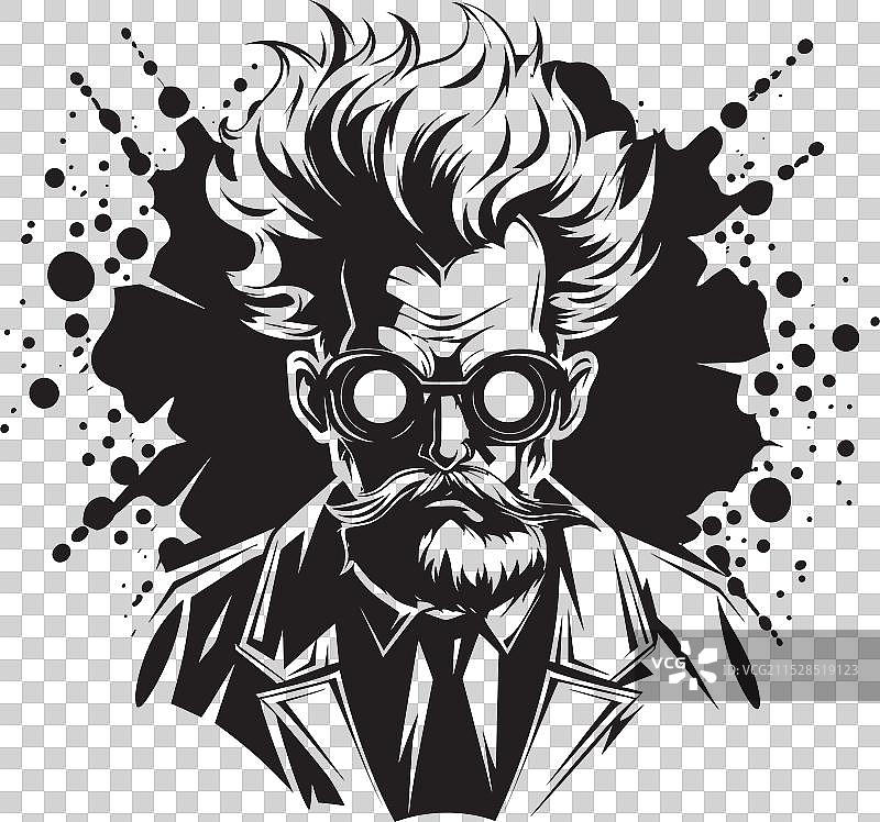 实验室疯子疯狂科学家标志符号图片素材