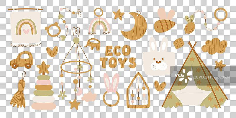 由天然材料制成的环保玩具安全性图片素材