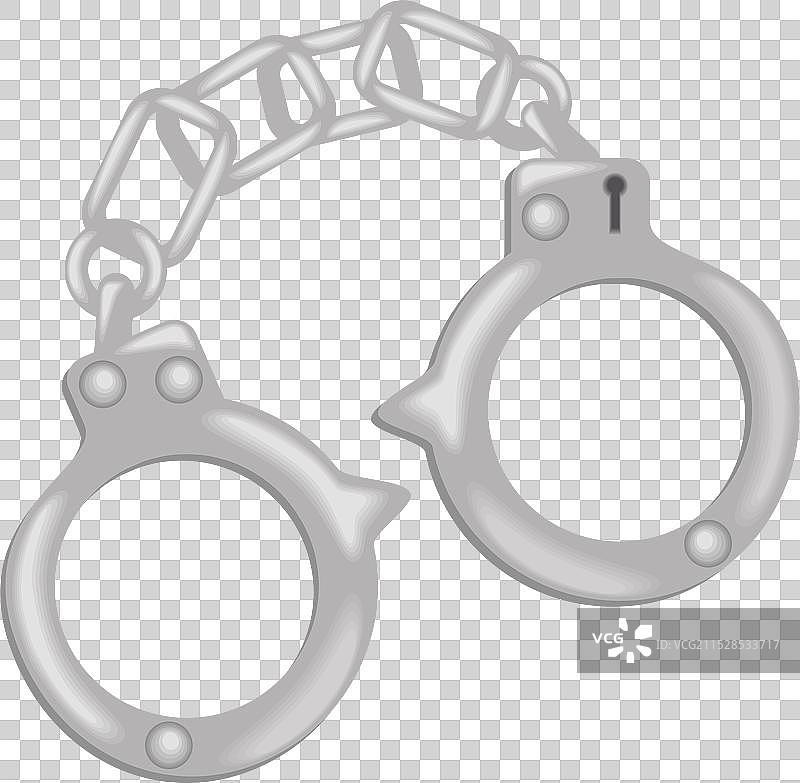 闭合的手铐警用设备图片素材