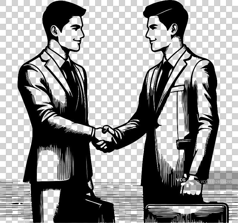 高质量的专业握手剪影图片素材