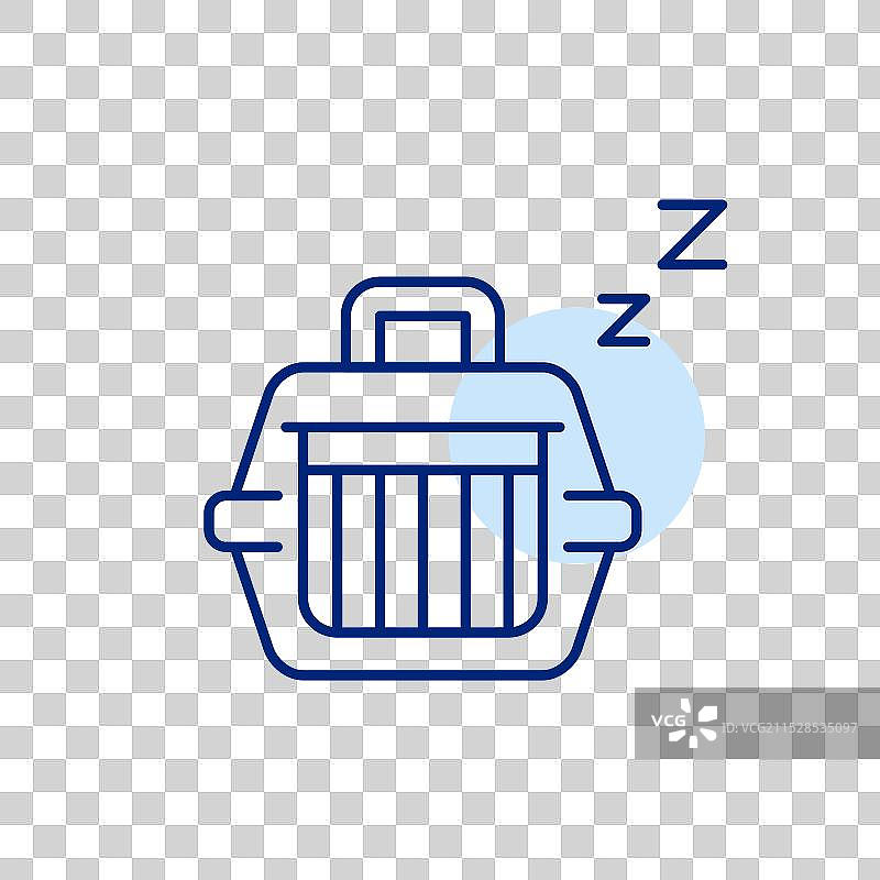 动物运输箱和睡眠符号，适合小憩图片素材