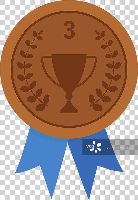 第三名铜牌与奖杯图片素材