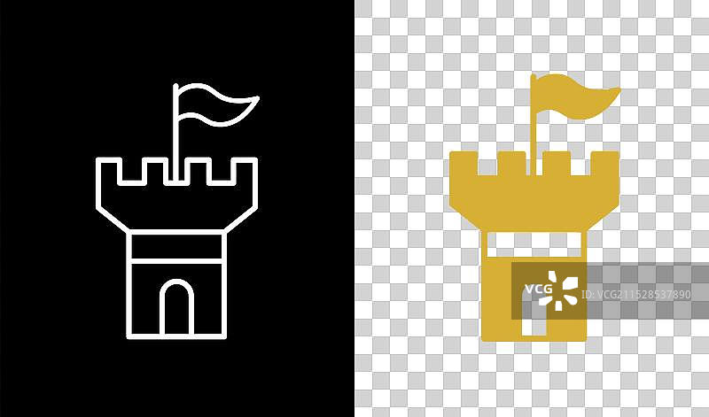 城堡堡垒标志塔图标徽章集合图片素材