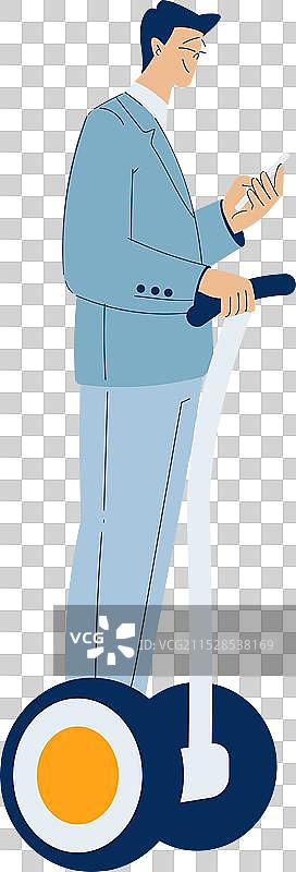 骑着电动交通工具的男性角色图片素材