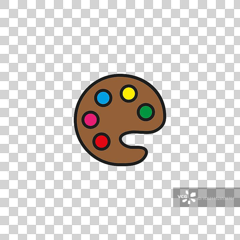 彩色调色板图标 平面风格图片素材