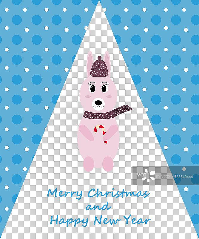 带有兔子的圣诞贺卡图片素材