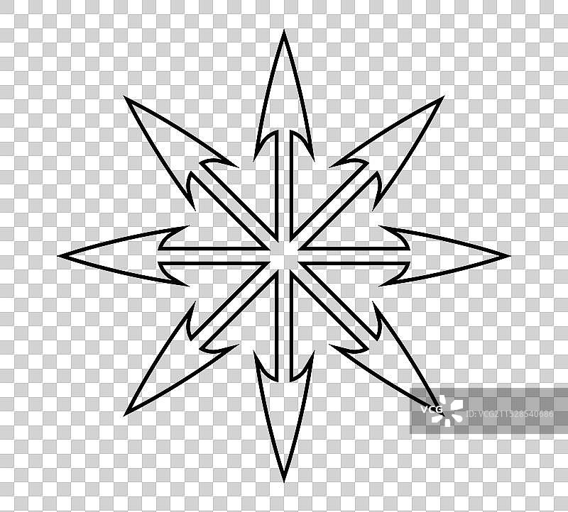 混沌星符号八角辐射箭头图片素材