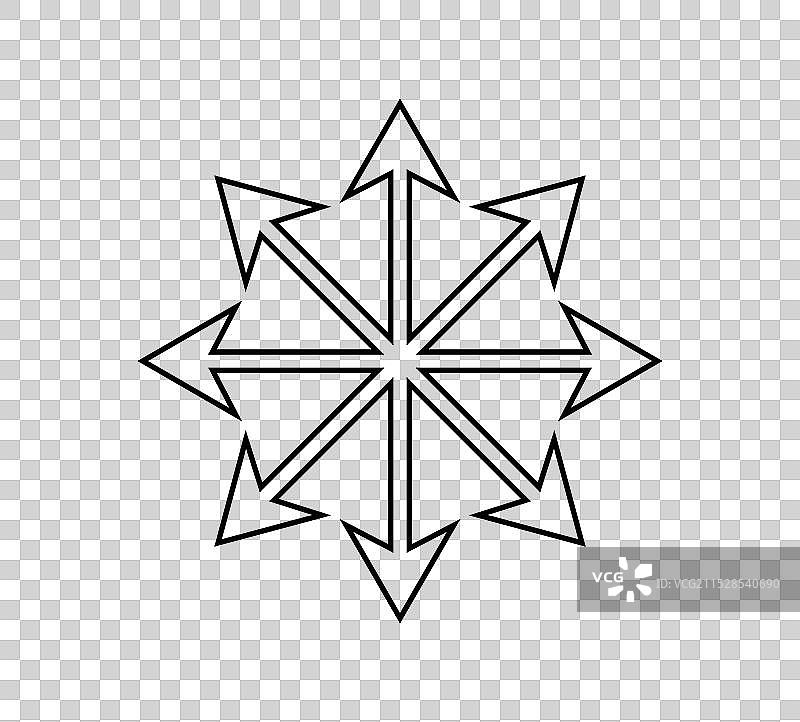 混沌星符号八角辐射箭头图片素材