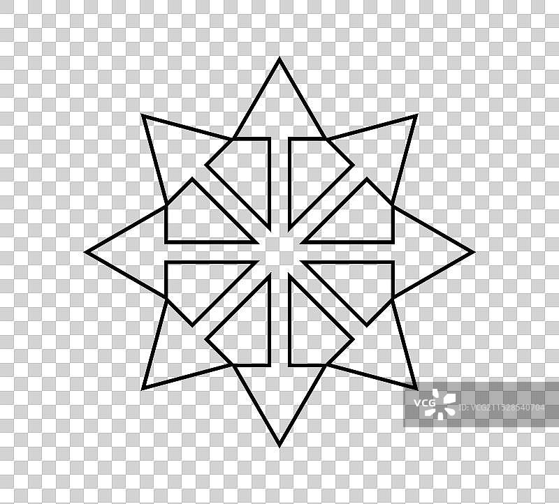 混沌星符号八角辐射箭头图片素材