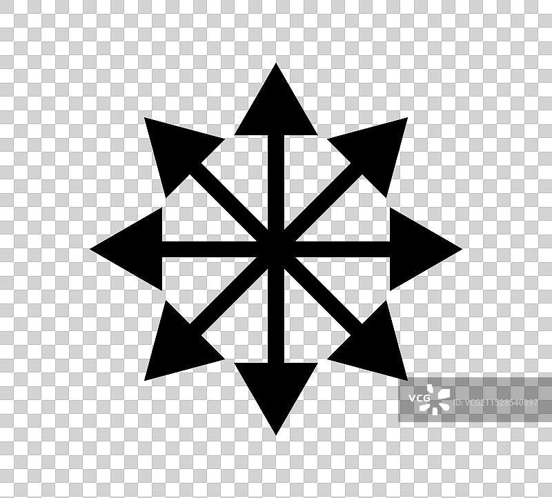 混沌星符号八角辐射箭头图片素材