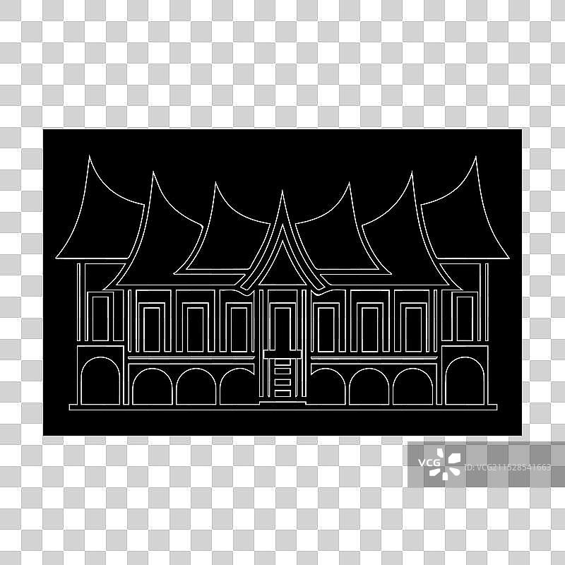 米南加保传统房屋图标符号设计图片素材