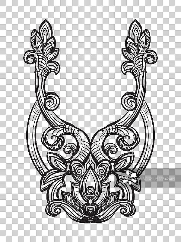 复古手绘华丽设计元素图片素材