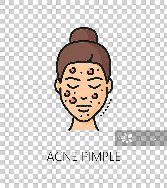 面部痘痘护肤系列彩色图标图片素材