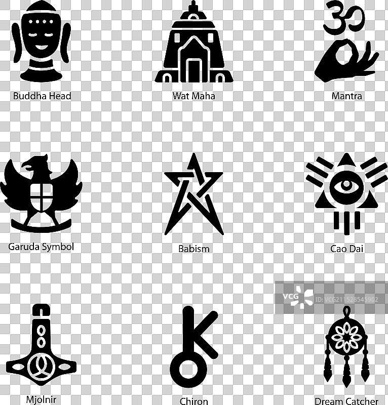 宗教符号图标集合图片素材