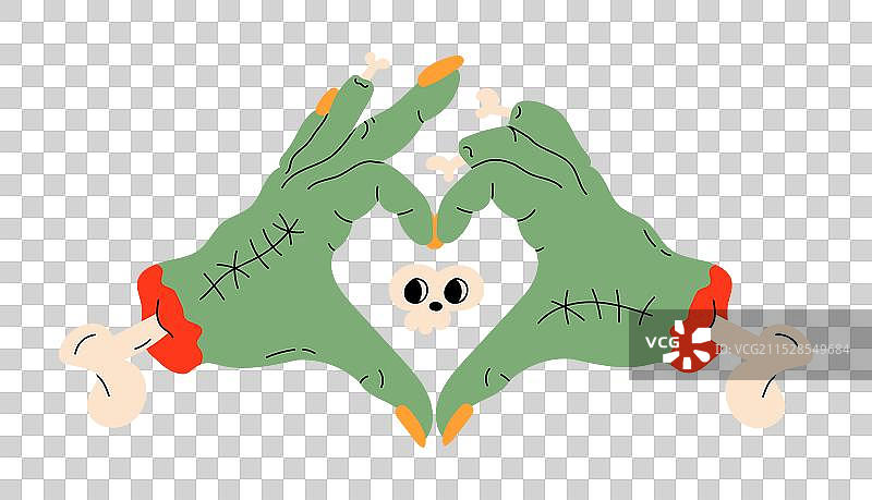 僵尸手做出心形手势图片素材