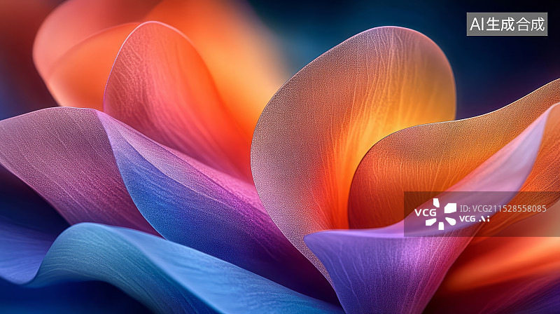 【AI数字艺术】抽象彩色艺术花瓣线条壁纸背景图片素材