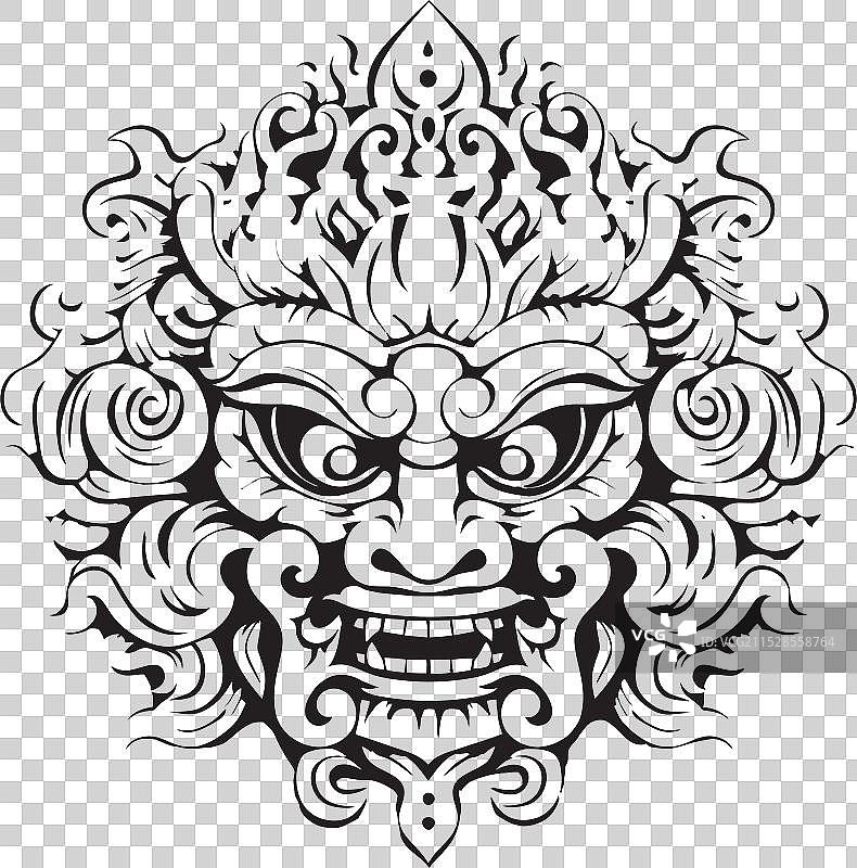 宁静的巴厘岛威严图形标志设计图片素材