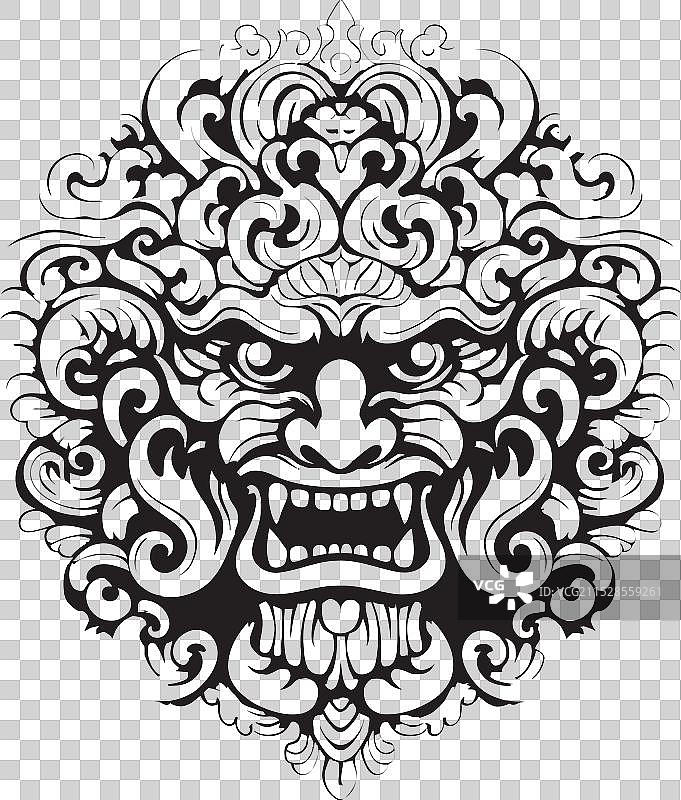 充满活力的巴厘岛博荣徽章设计，永恒不变图片素材