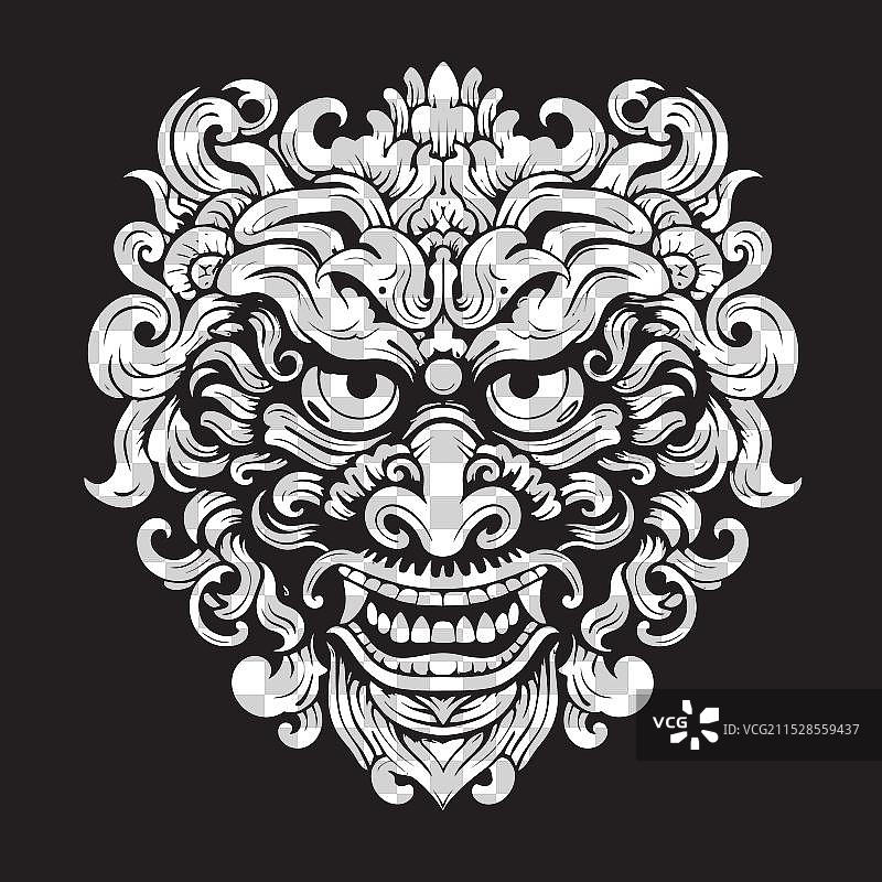 巴厘岛博龙艺术作品图标，复杂精致图片素材