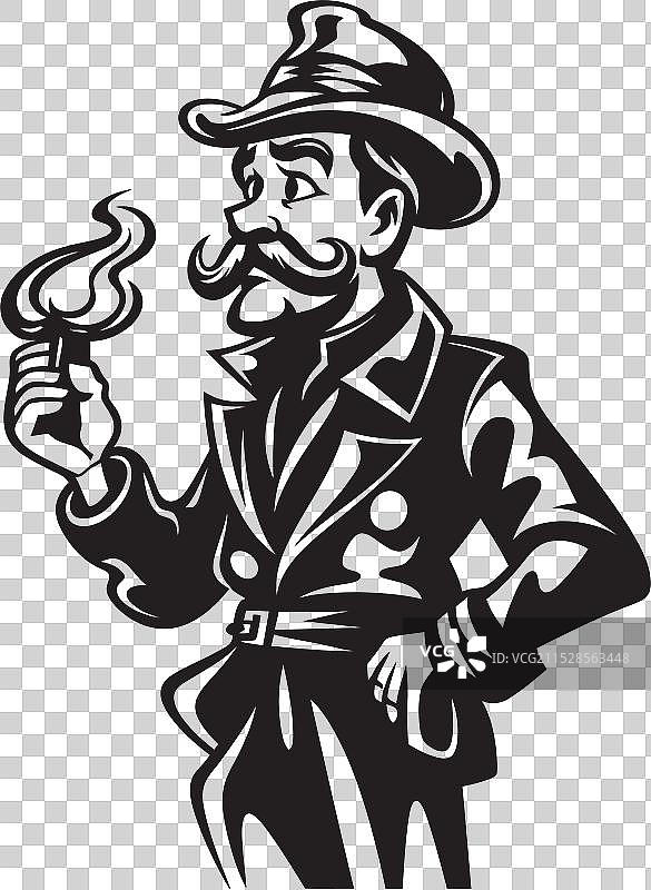 消防员锻造的熟练消防员标志图片素材