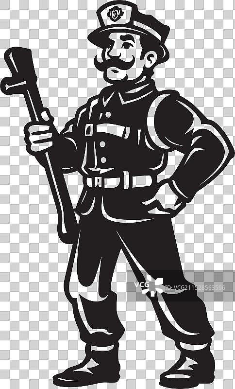 地狱拦截者卡通消防员标志图片素材