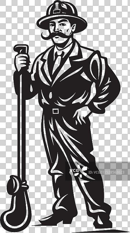 勇敢的编年史卡通消防员标志图片素材