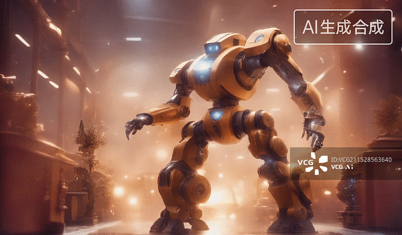 【AI数字艺术】未来城市中的机器人图片素材