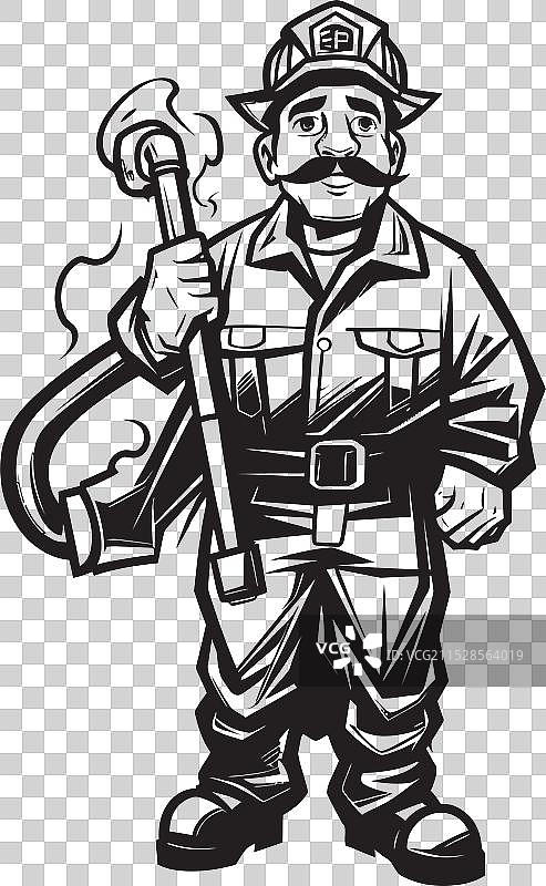 地狱执法者卡通消防员象征图片素材