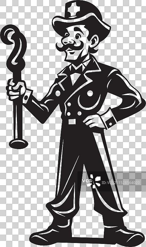 火焰战士卡通消防员象征着图片素材