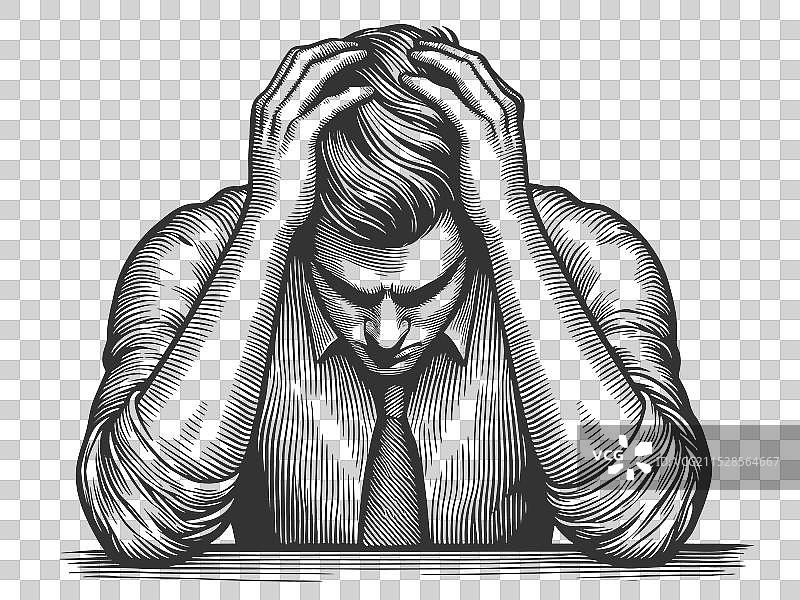处于压力或绝望中的男人图片素材