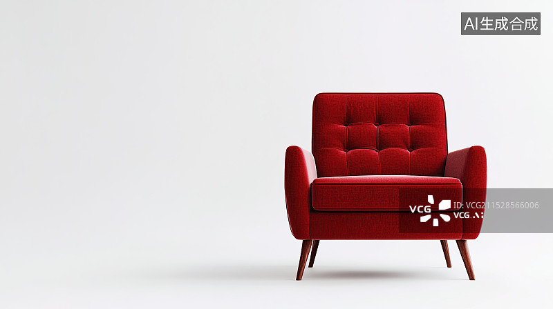 【AI数字艺术】红色单人沙发图片素材