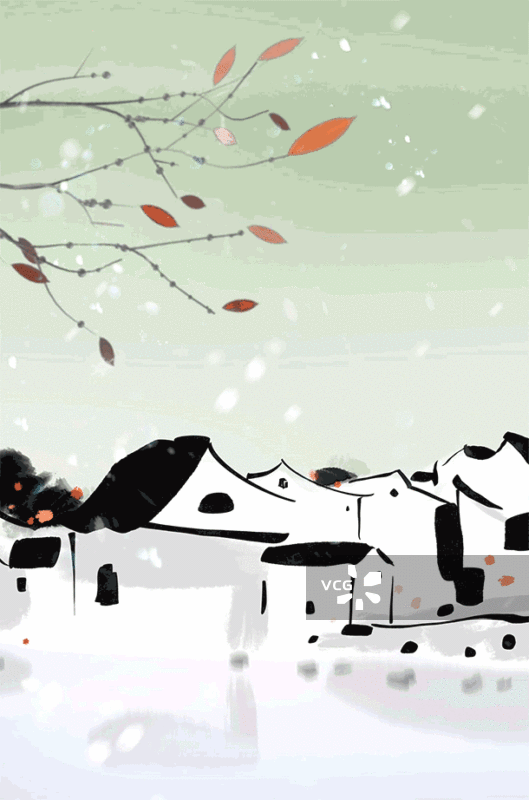 冬天下雪二十四节气大雪小雪立冬冬至节气插画动画视频图片素材