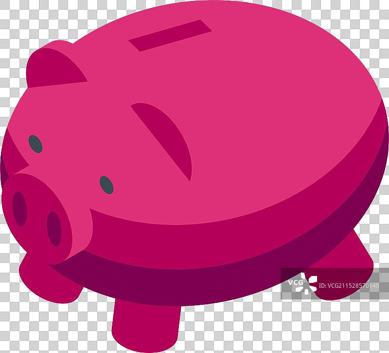 粉色的储蓄罐站在白色背景上图片素材