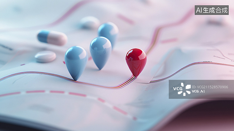 【AI数字艺术】三维定位导航系统图片素材