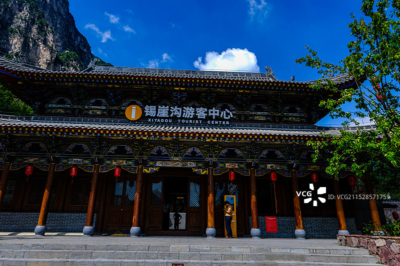 中国山西省晋城市临川县古郊乡 中国南太行，锡崖沟景区，锡崖沟挂壁公路， 锡崖沟古镇，4A级景区图片素材