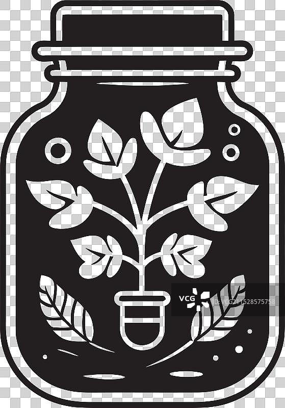 罐装伊甸园，植物天堂的标志性象征图片素材