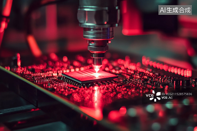 【AI数字艺术】光刻机激光芯片雕刻图片素材