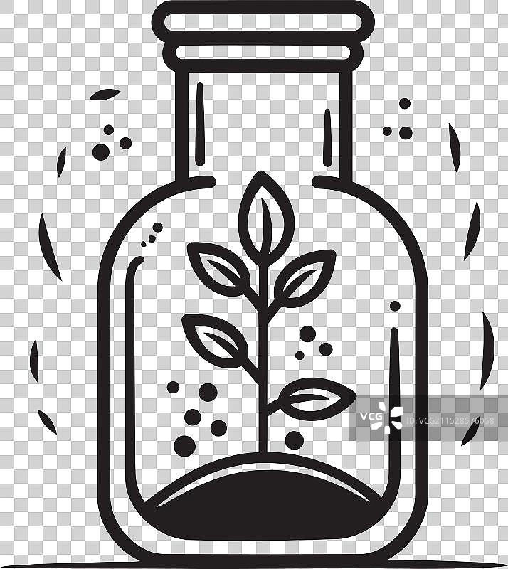 瓶装伊甸园标志性植物天堂徽标图片素材